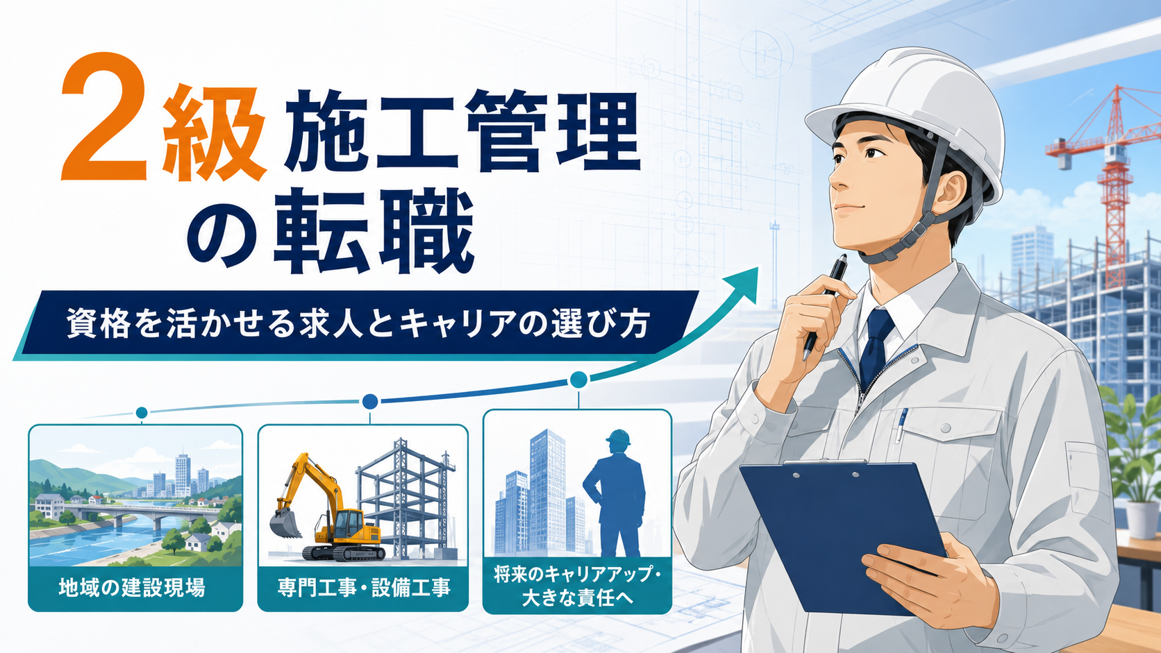 2級施工管理技士が資格の種目と経験に合う転職先を比較する様子